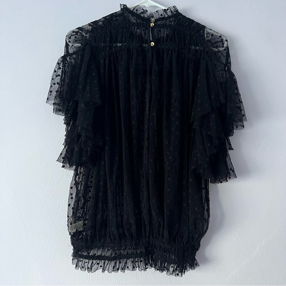 Free People Disco Ball Swiss Dot Lace Top Small - Picture 6 of 10